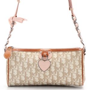 Christian Dior Crossbody Shoulder Bag in Coated Canvas and Leather